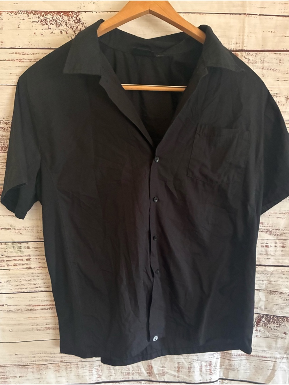 Chef Works Men's Black Short-Sleeve Server Chef Button-Up Shirt XL